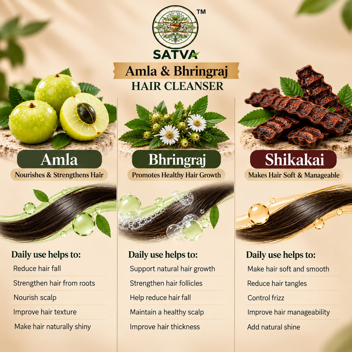 SATVA Amla and Bhringraj Hair Cleanser featuring Amla and Bhringraj