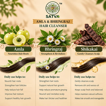 SATVA Khadi Amla & Bhringraj Hair Cleanser Benifts
