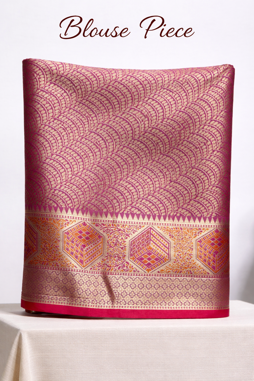 Emerald Green Silk Saree with Rich Gold Zari Work & Maroon Contrast Border(41)