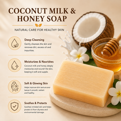 Handmade Coconut Milk and Honey Soap for Soft Moisturized Skin