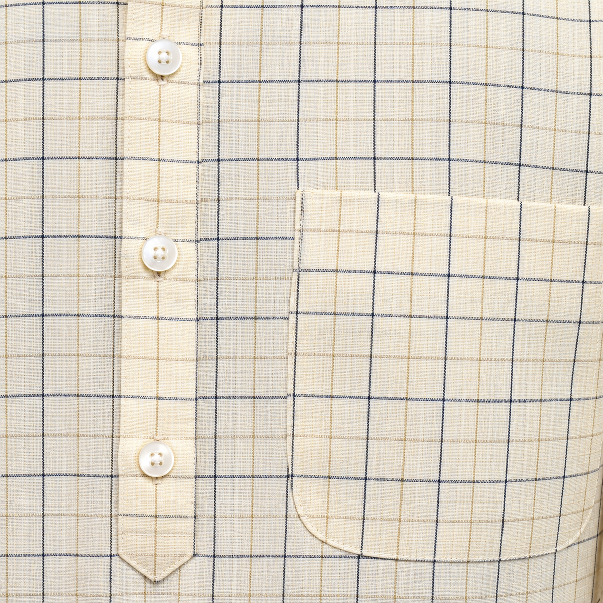 Cream checked traditional Khadi cotton kurta