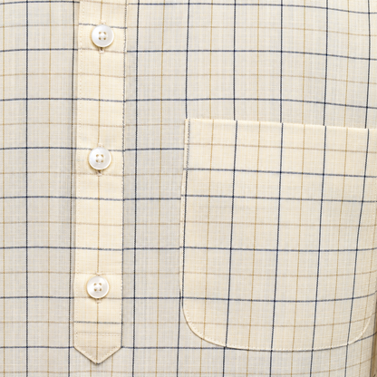Cream checked traditional Khadi cotton kurta