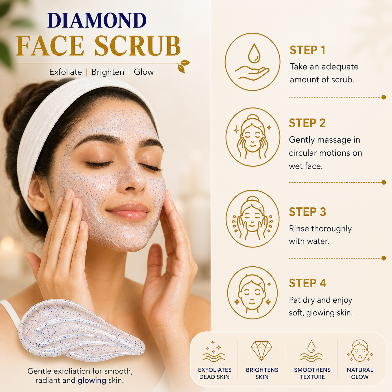 Satva Diamond Face Scrub for Gentle Facial Exfoliation