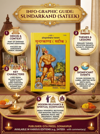 Gita Press Shree Madvalmikiya Ramayan Sundarkand Satik Book (Code 1549) – Hindi Edition