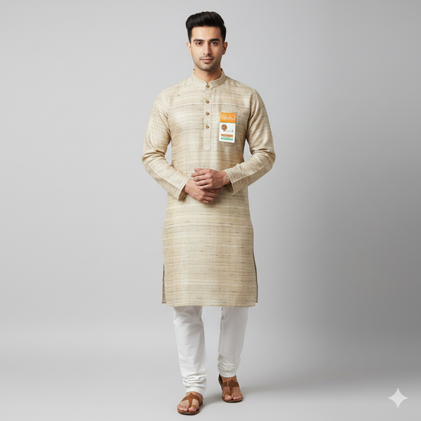 Pure Katiya Silk Kurta (Full Sleeve)