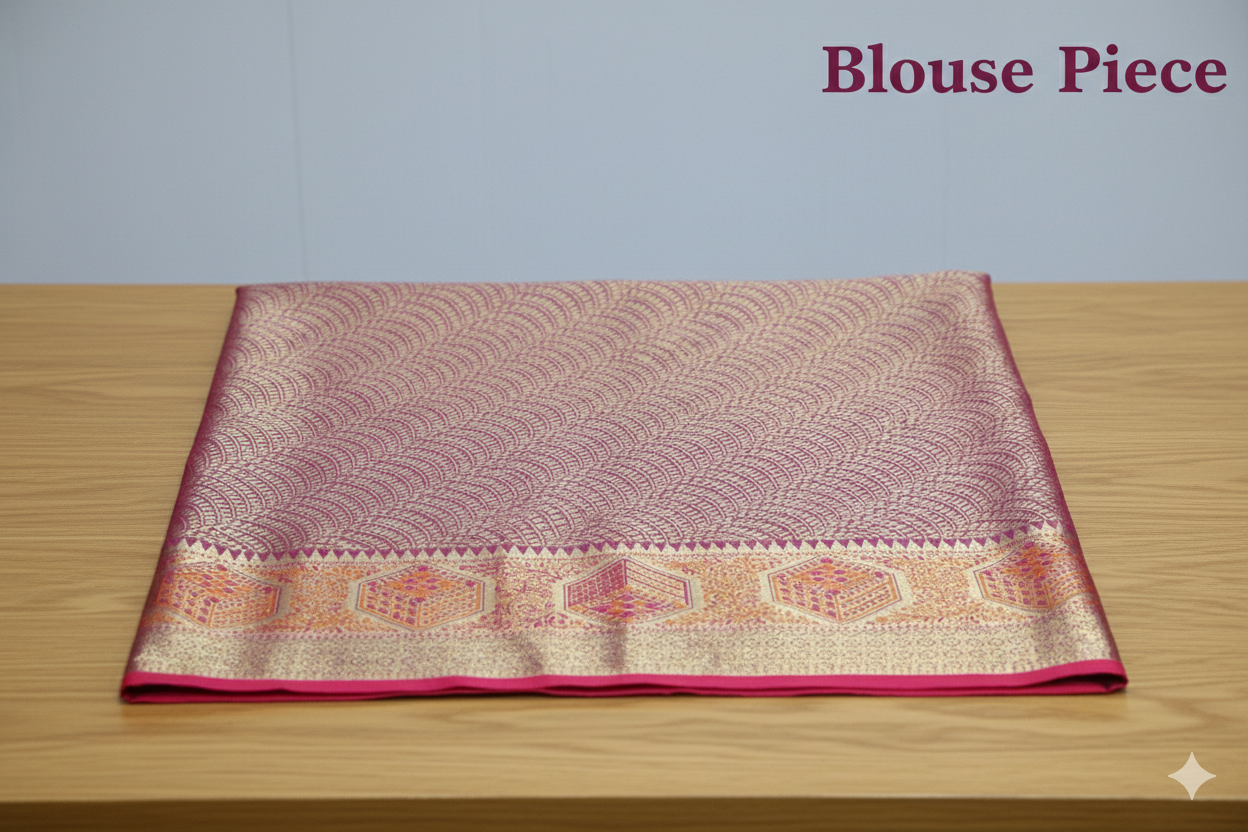 Teal Blue Woven Silk Saree with Traditional Gold Zari Motifs & Contrast Border