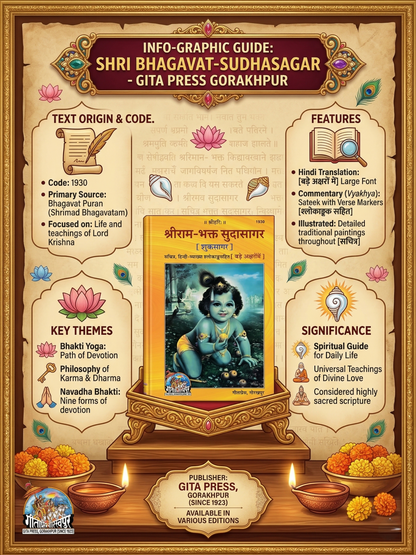 Gita Press Shree Bhagavat-Sudhasagar Shukasagar Book – Large Font Illustrated Hindi Edition