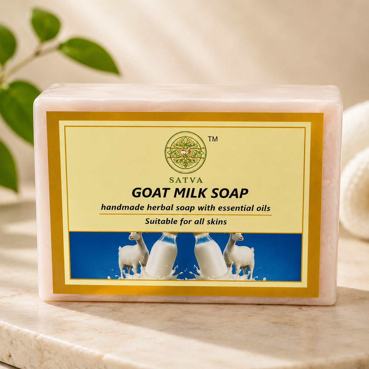 Satva Goat Milk Soap Handmade Moisturizing Bath Soap 125g
