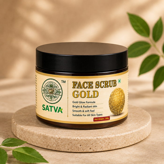 Satva Gold Face Scrub | Herbal Facial Scrub for Gentle Exfoliation & Smooth-Looking Skin