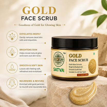 Satva Gold Face Scrub for Gentle Facial Exfoliation