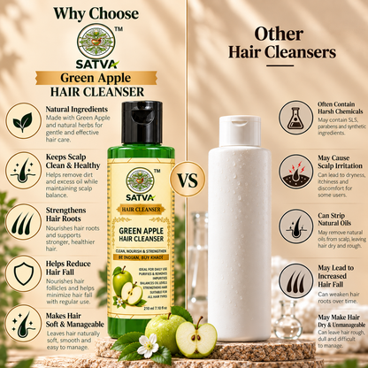 SATVA Green Apple Hair Cleanser – 210ml
