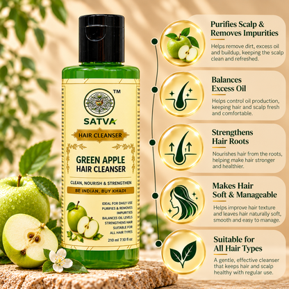 SATVA Green Apple Hair Cleanser – 210ml
