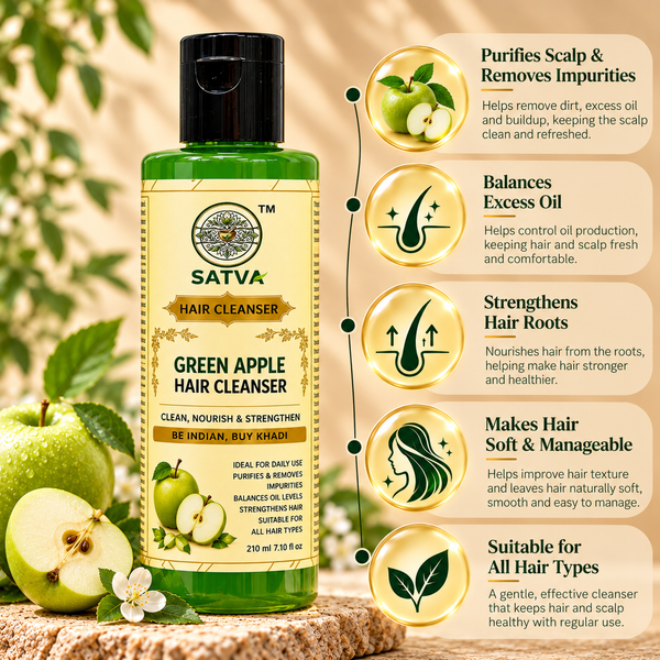 SATVA Green Apple Hair Cleanser – 210ml
