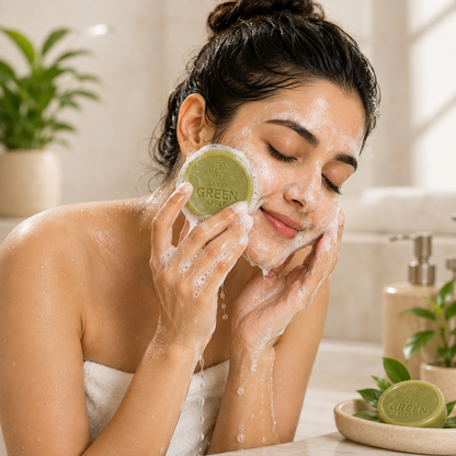 Satva Green Apple Loofah Bath Soap Natural Exfoliating Body Care