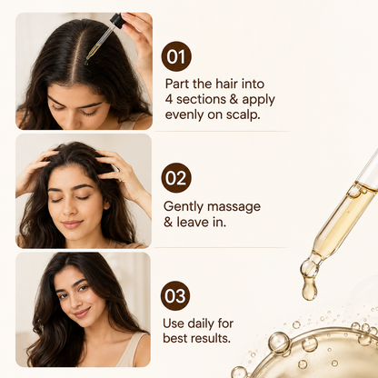 30ml SATVA hair care serum Apply Step