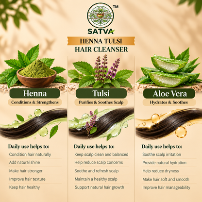 SATVA Henna Tulsi Hair Cleanser Benifits