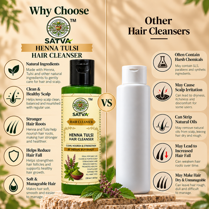 SATVA Henna Tulsi Hair Cleanser Comparison with Other Hair Cleansers