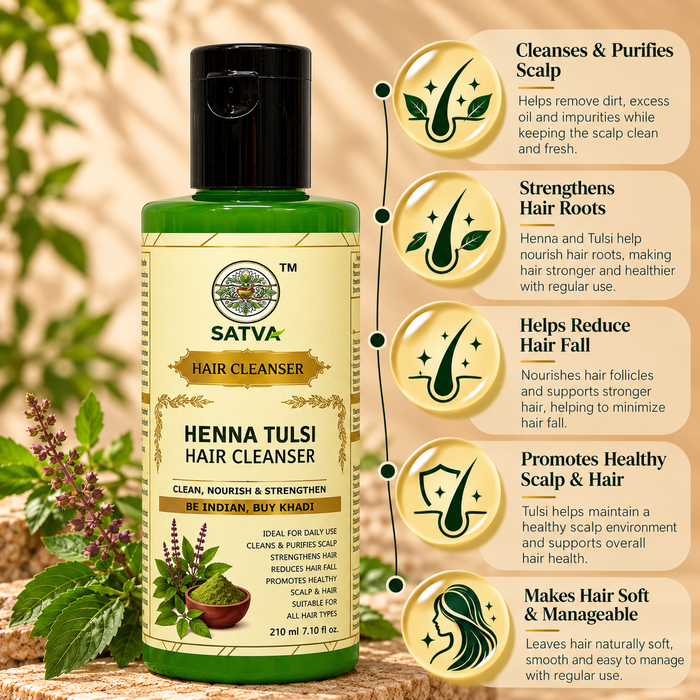 SATVA Henna Tulsi Hair Cleanser – 210ml