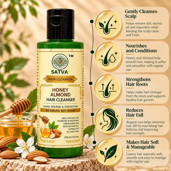 SATVA Honey Almond Hair Cleanser – 210ml
