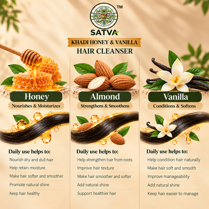 SATVA Khadi Honey & Vanilla Hair Cleanser Hair Care Benefits