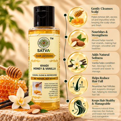 SATVA Khadi Honey & Vanilla Hair Cleanser Key Benefits