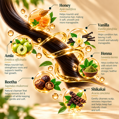SATVA Khadi Honey & Vanilla Hair Cleanser Hair Ingredients