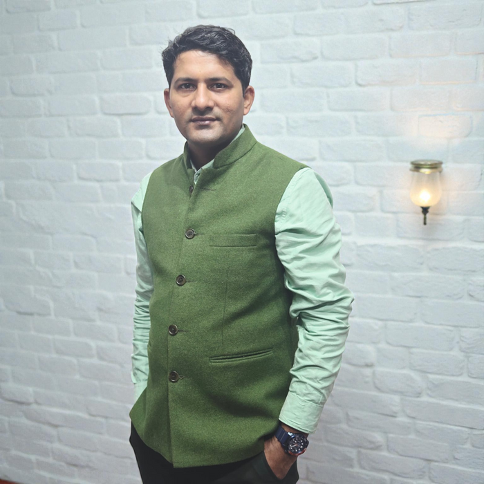 Premium Olive Green Woolen Nehru Jacket for Men – Sleeveless Winter Ethnic Waistcoat with Mandarin Collar