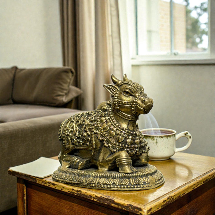 Ashtdhatu Nandi Idol for Home Temple | Sacred Nandi Maharaj Statue for Pooja & Vastu (Copy)