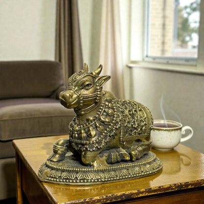 Ashtdhatu Nandi Idol for Home Temple | Sacred Nandi Maharaj Statue for Pooja & Vastu (Copy)