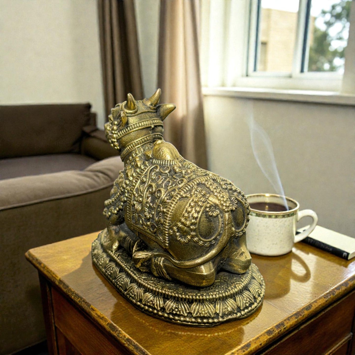 Ashtdhatu Nandi Idol for Home Temple | Sacred Nandi Maharaj Statue for Pooja & Vastu (Copy)