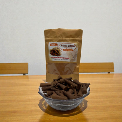 Adhunik Swadeshi Bhandar Mysore Mogra Dhoop Cones – Natural Mogra Fragrance Incense Cones for Puja, Meditation & Spiritual Rituals