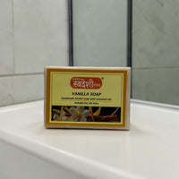 Adhunik Swadeshi Bhandar Vanilla Herbal Soap – Handmade Essential Oil Bath Soap for Soft & Nourished Skin