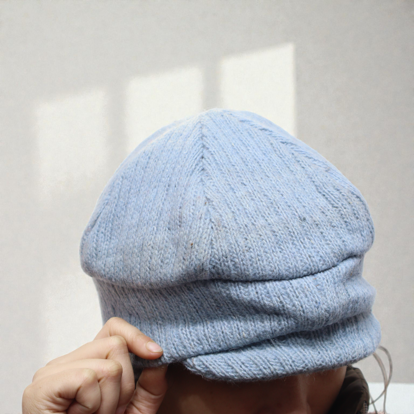 Premium Light Blue Woolen Beret Cap for Men & Women – Soft Knitted Winter Slouchy Beanie Hat for Cold Weather