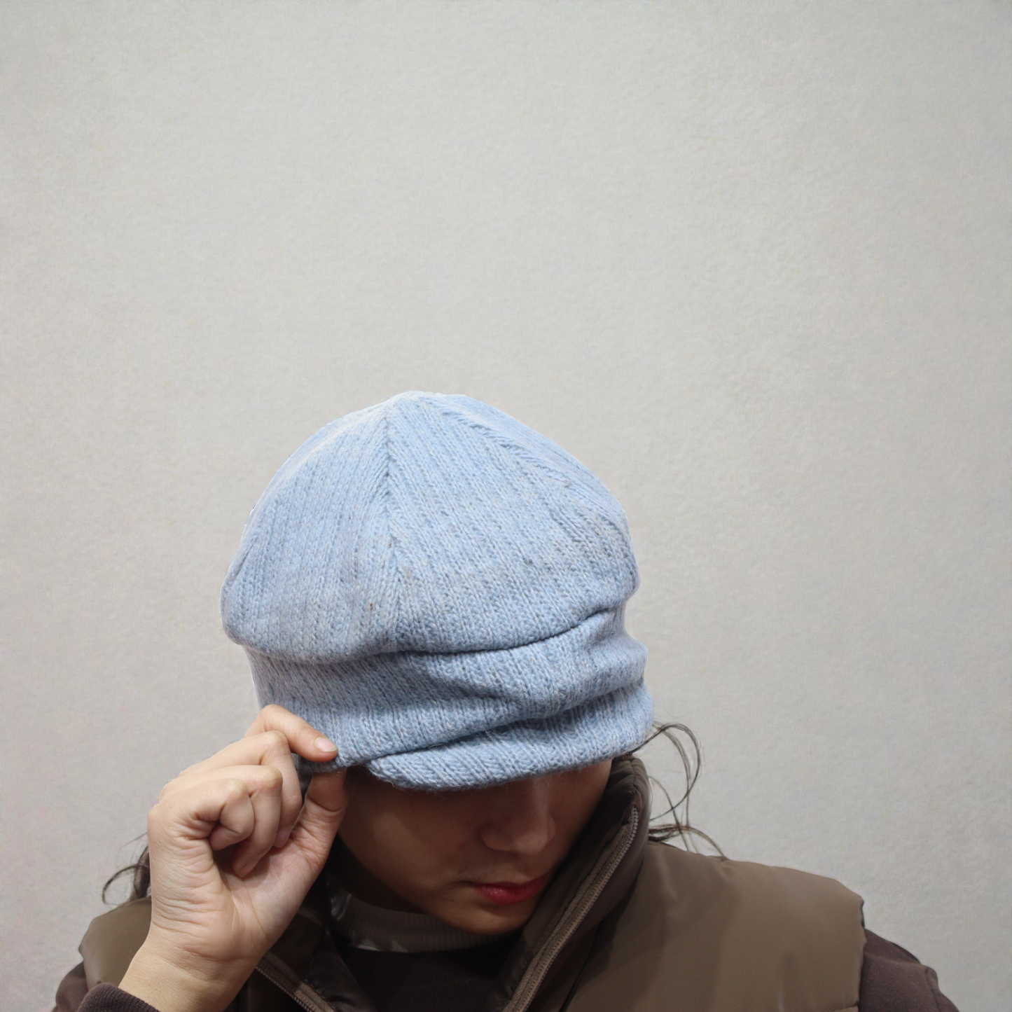 Premium Light Blue Woolen Beret Cap for Men & Women – Soft Knitted Winter Slouchy Beanie Hat for Cold Weather