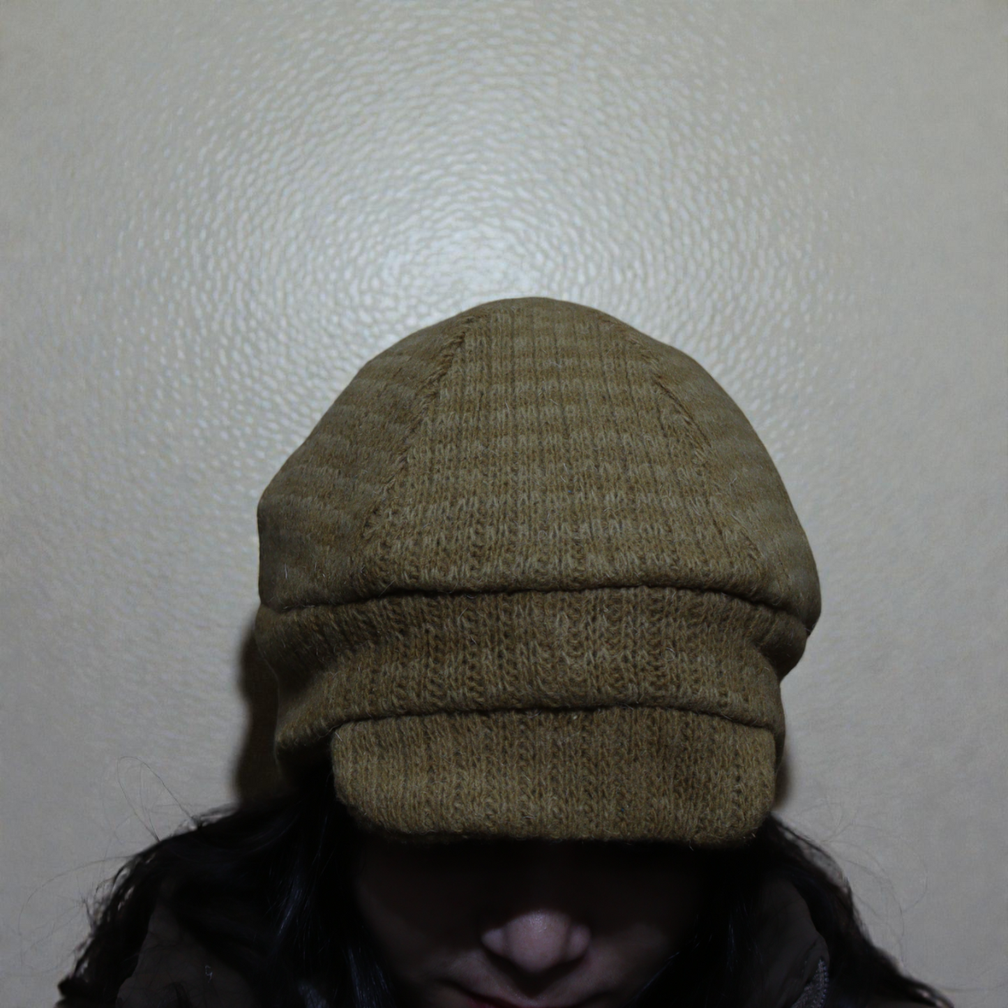 Premium Brown Woolen Beret Cap for Women – Trendy Knitted Winter Hat with Front Visor Brim & Warm Fleece Texture