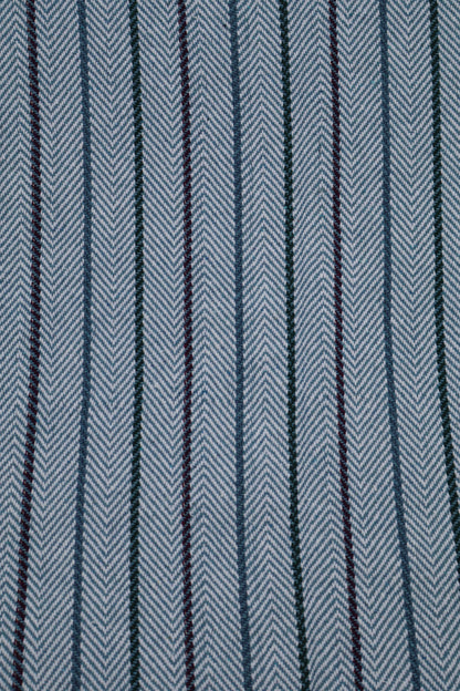 Premium Blue Herringbone Striped Khadi Cotton Khesh – Handwoven Multi-Color Textured Heavy Blanket