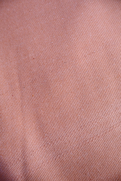 Premium Peach Khadi Cotton Khesh – Solid Handwoven Heavy Blanket / Throw with Fringes
