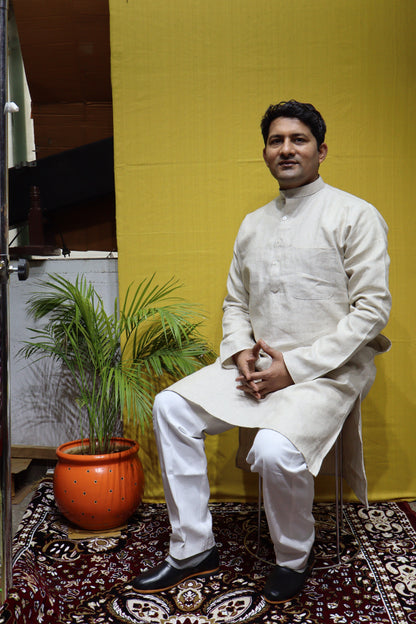 Linen Men Kurta – Premium Linen Fabric Classic Traditional Wear