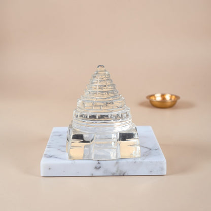 Adhunik Swadeshi Bhandar Crystal Shree Yantra Pyramid | Vastu Energy Pyramid | Premium Spiritual Decor