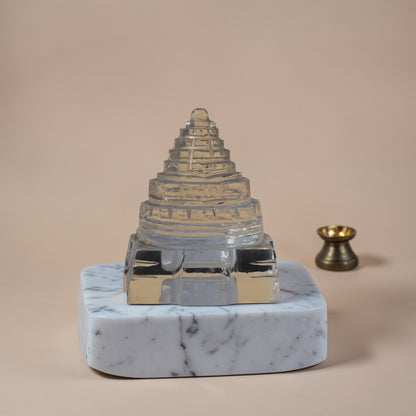 Adhunik Swadeshi Bhandar Crystal Shree Yantra Pyramid | Vastu Energy Pyramid | Premium Spiritual Decor