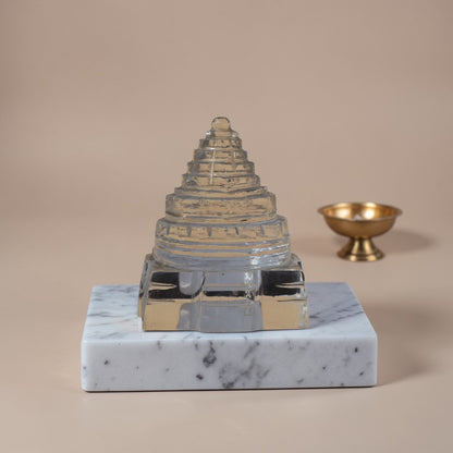Adhunik Swadeshi Bhandar Crystal Shree Yantra Pyramid | Vastu Energy Pyramid | Premium Spiritual Decor