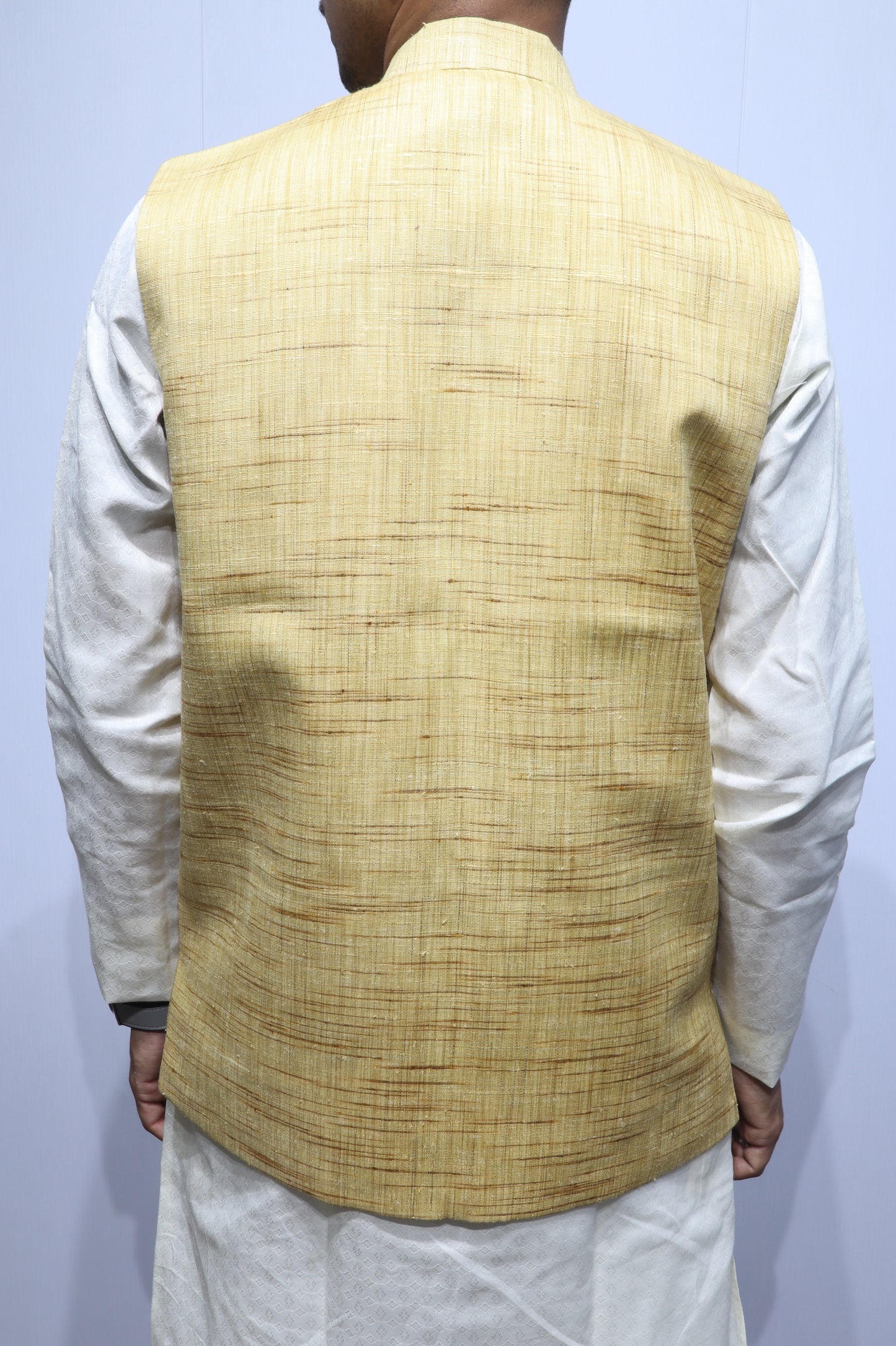 Men’s Mustard Yellow Cotton Nehru Jacket – Elegant Ethnic & Festive Wear