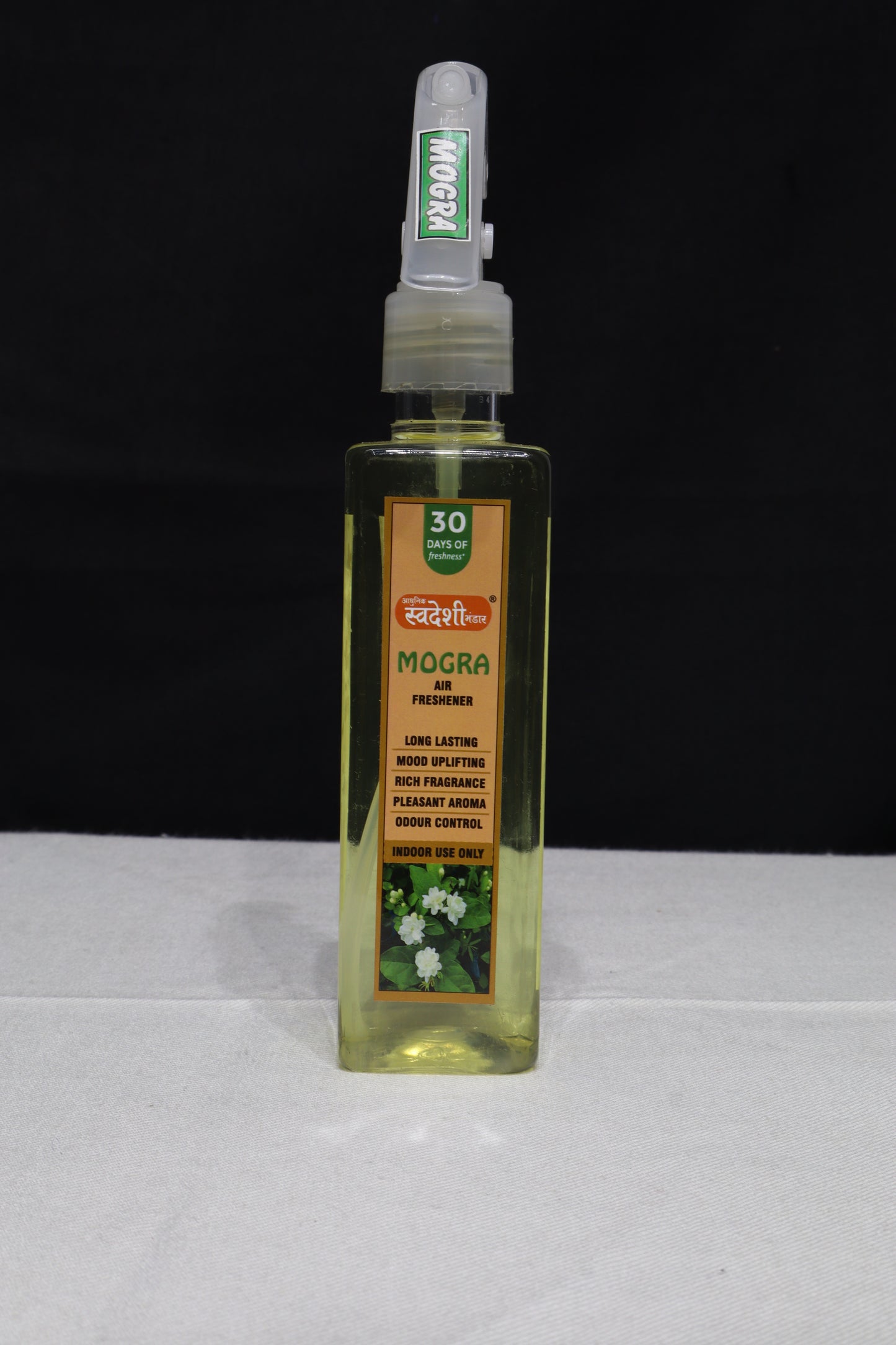Adhunik Swadeshi Bhandar Mogra Air Freshener Spray – Long Lasting Jasmine Fragrance for Home & Office