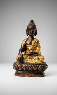 Handcrafted Brass Meditating Buddha Statue – Antique Finish Spiritual Home Décor Idol for Peace & Harmony Height-3.5inch