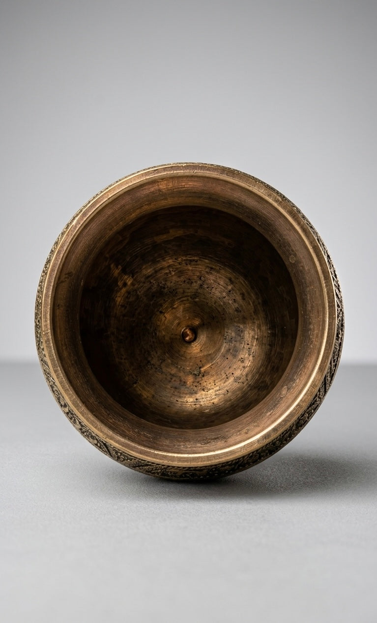 Handcrafted Brass Kalash with Meenakari Work – Antique Finish Decorative Pooja Pot for Home & Ritual Use