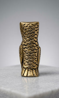 Handcrafted Brass Owl Statue – Antique Finish Wisdom Symbol Decorative Showpiece for Home & Office Height-2.3inch