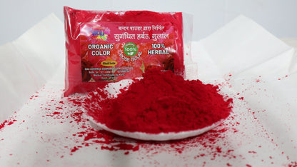 Adhunik Swadeshi Bhandar Organic Rose Red Gulal – 100% Herbal & Natural Holi Color (100g)