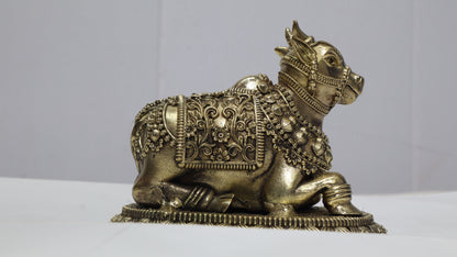 Ashtdhatu Nandi Idol for Home Temple | Sacred Nandi Maharaj Statue for Pooja & Vastu