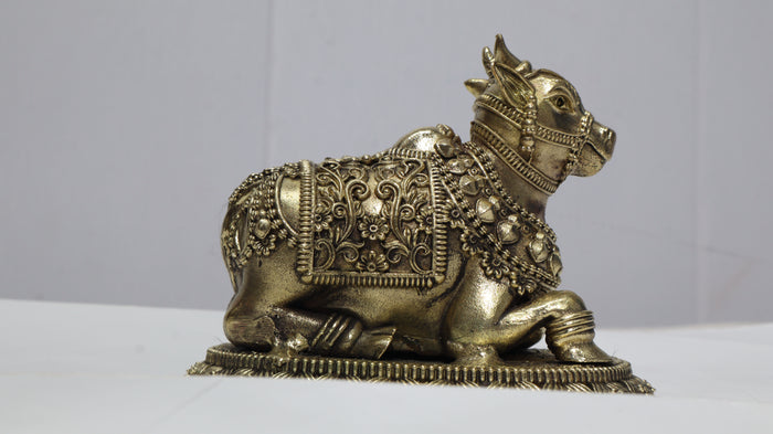 Ashtdhatu Nandi Idol for Home Temple | Sacred Nandi Maharaj Statue for Pooja & Vastu