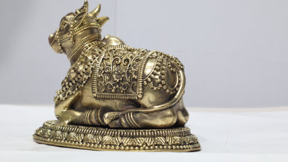 Ashtdhatu Nandi Idol for Home Temple | Sacred Nandi Maharaj Statue for Pooja & Vastu